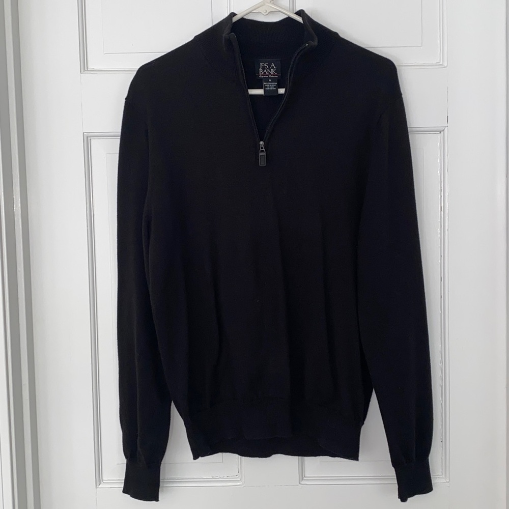 Jos. A. Bank Black Zip Up Sweater